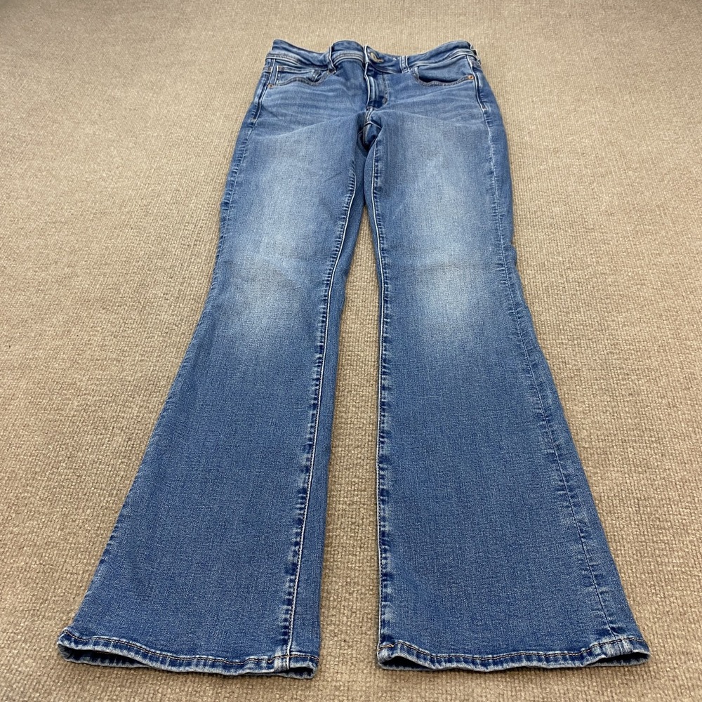 American Eagle Outfitters Kick Boot Jeans Womens 6 Blue Med Wash Boho Western